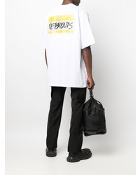 T-shirt à col rond blanc Vetements