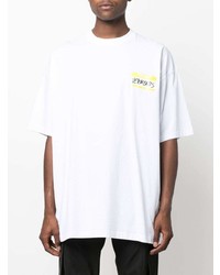 T-shirt à col rond blanc Vetements