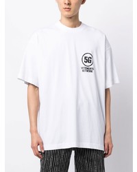 T-shirt à col rond blanc Vetements