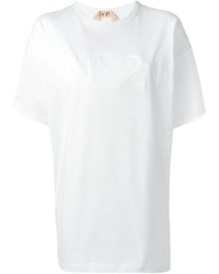 T-shirt à col rond blanc No.21