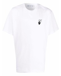 T-shirt à col rond blanc Off-White