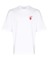 T-shirt à col rond blanc Off-White