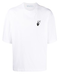 T-shirt à col rond blanc Off-White