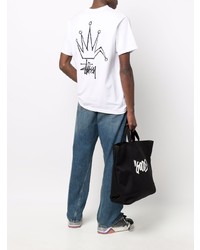 T-shirt à col rond blanc Stussy