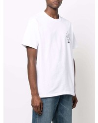 T-shirt à col rond blanc Stussy