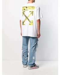 T-shirt à col rond blanc Off-White