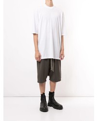 T-shirt à col rond blanc Rick Owens DRKSHDW