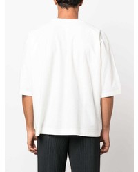 T-shirt à col rond blanc Homme Plissé Issey Miyake