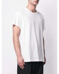 T-shirt à col rond blanc Yohji Yamamoto