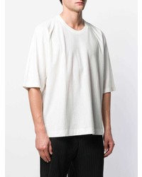 T-shirt à col rond blanc Homme Plissé Issey Miyake