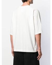 T-shirt à col rond blanc Homme Plissé Issey Miyake