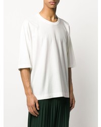 T-shirt à col rond blanc Homme Plissé Issey Miyake