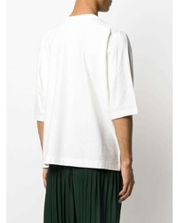 T-shirt à col rond blanc Homme Plissé Issey Miyake