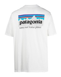 T-shirt à col rond blanc Patagonia