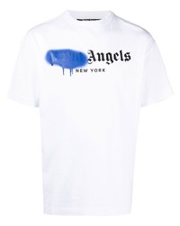 T-shirt à col rond blanc Palm Angels
