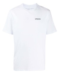 T-shirt à col rond blanc Patagonia