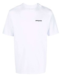 T-shirt à col rond blanc Patagonia