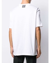 T-shirt à col rond blanc Versace