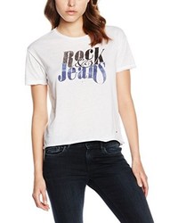 T-shirt à col rond blanc Pepe Jeans