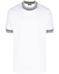T-shirt à col rond blanc Peserico