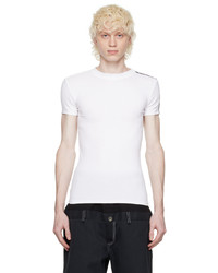 T-shirt à col rond blanc Peter Do