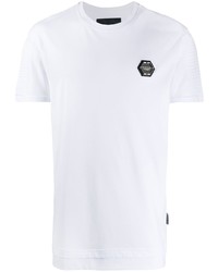 T-shirt à col rond blanc Philipp Plein