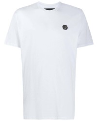 T-shirt à col rond blanc Philipp Plein