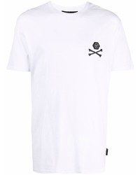 T-shirt à col rond blanc Philipp Plein