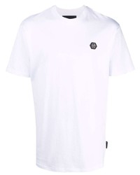 T-shirt à col rond blanc Philipp Plein