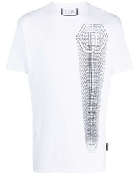 T-shirt à col rond blanc Philipp Plein