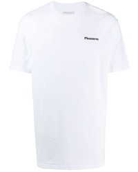 T-shirt à col rond blanc Pleasures