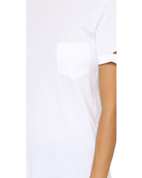 T-shirt à col rond blanc Helmut Lang