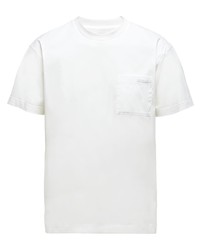 T-shirt à col rond blanc Prada