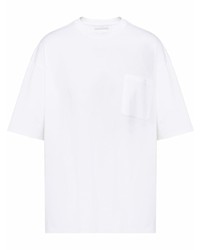 T-shirt à col rond blanc Prada