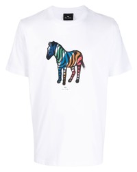 T-shirt à col rond blanc PS Paul Smith