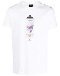 T-shirt à col rond blanc PS Paul Smith