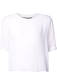 T-shirt à col rond blanc Raquel Allegra