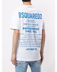 T-shirt à col rond blanc DSQUARED2