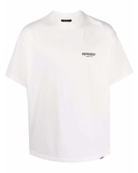 T-shirt à col rond blanc Represent