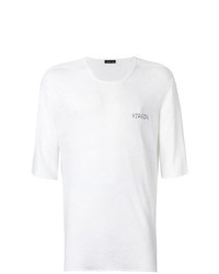 T-shirt à col rond blanc Riccardo Comi