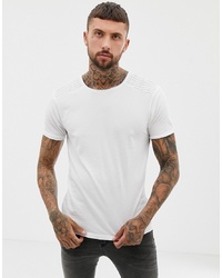 T-shirt à col rond blanc Ringspun