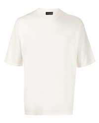 T-shirt à col rond blanc Roberto Collina