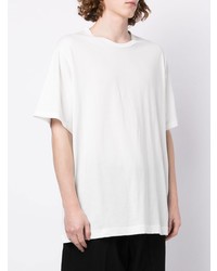 T-shirt à col rond blanc Yohji Yamamoto