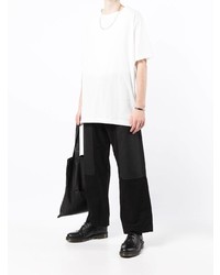 T-shirt à col rond blanc Yohji Yamamoto