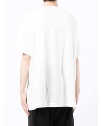 T-shirt à col rond blanc Yohji Yamamoto