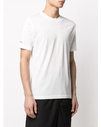 T-shirt à col rond blanc Kiton