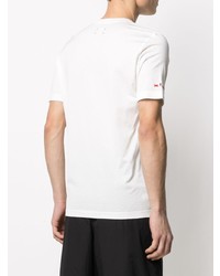 T-shirt à col rond blanc Kiton