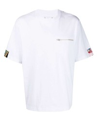 T-shirt à col rond blanc Sacai