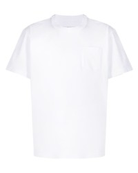 T-shirt à col rond blanc Sacai