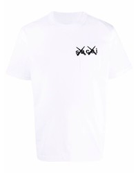 T-shirt à col rond blanc Sacai